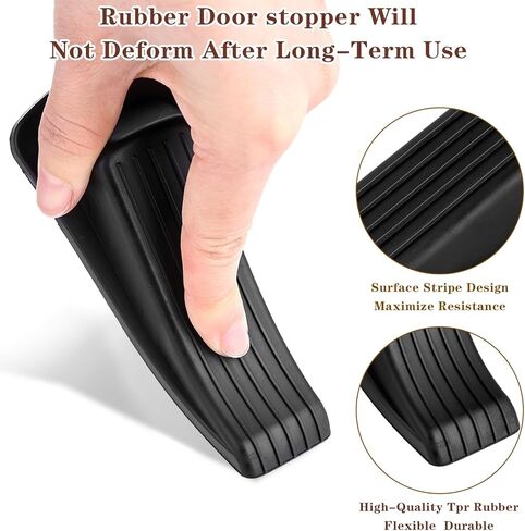 3 قطع توقف للأبواب، سدادات باب لأسفل الباب، سدادة إسفين مطاطية للباب، سدادات باب قوية قابلة للتكديس، باب سجاد عالي التحمل (أسود) in Kuwait