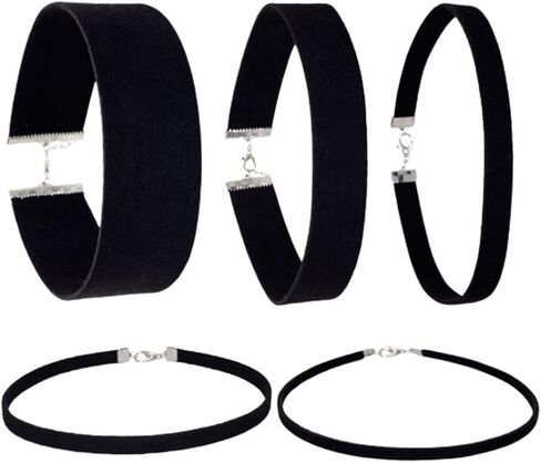 Classic Black Velvet Choker Necklace Gothic Stretch Collar Necklace Comfortable Ribbon Choker Necklace Cosplay Punk Jewelry for Women Girls in Saudi Arabia