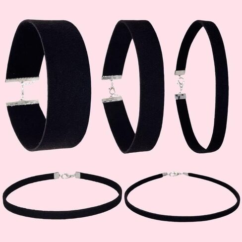 Classic Black Velvet Choker Necklace Gothic Stretch Collar Necklace Comfortable Ribbon Choker Necklace Cosplay Punk Jewelry for Women Girls in Saudi Arabia