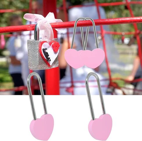 Honbay 2PCS Love Lock Without Key, Red Heart Padlock, Alloy Steel Heart Lock, Wish Lock, Romantic Padlock, Everlasting Love for Lovers in Saudi Arabia
