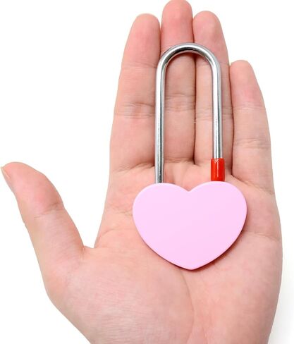Honbay 2PCS Love Lock Without Key, Red Heart Padlock, Alloy Steel Heart Lock, Wish Lock, Romantic Padlock, Everlasting Love for Lovers in Saudi Arabia
