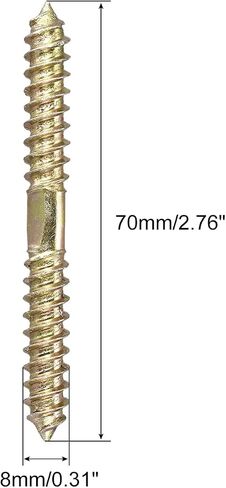 uxcell 10x31mm Hanger Bolts, 6pcs Double Ended Self-Tapping Thread Wood to Wood Dowel Screws for Wood Connecting in Saudi Arabia