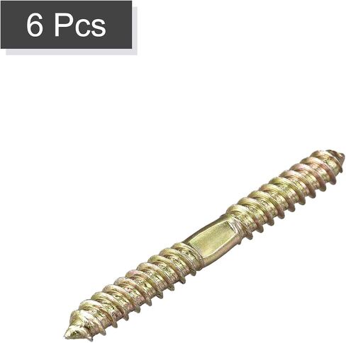 uxcell 10x31mm Hanger Bolts, 6pcs Double Ended Self-Tapping Thread Wood to Wood Dowel Screws for Wood Connecting in Saudi Arabia