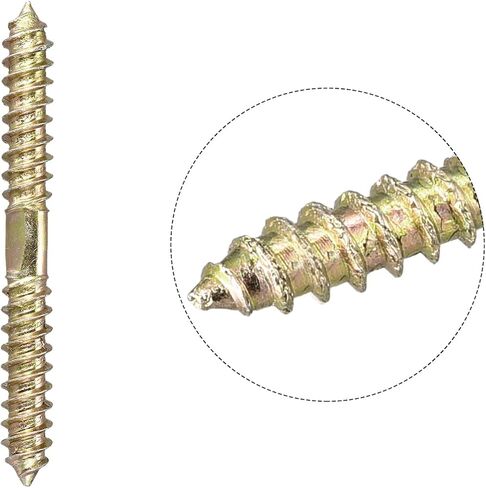 uxcell 10x31mm Hanger Bolts, 6pcs Double Ended Self-Tapping Thread Wood to Wood Dowel Screws for Wood Connecting in Saudi Arabia