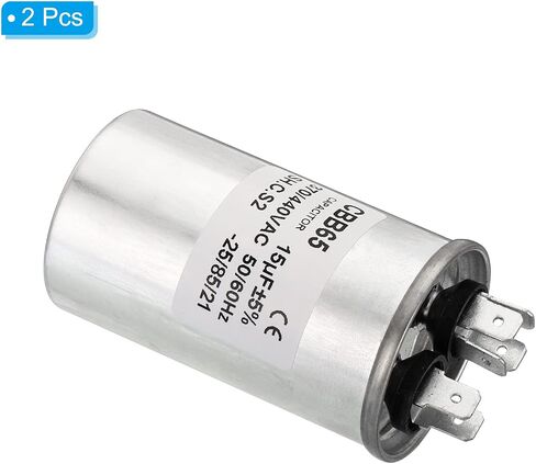 PATIKIL 15uF 15MDF 370/440VAC Fan Start Capacitor,2Pcs CBB65 Circular Run Capacitor for Air Conditioner Cool Heat Pump Condenser Straight in Saudi Arabia
