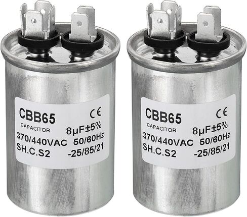 PATIKIL 15uF 15MDF 370/440VAC Fan Start Capacitor,2Pcs CBB65 Circular Run Capacitor for Air Conditioner Cool Heat Pump Condenser Straight in Saudi Arabia