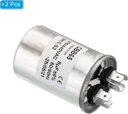 PATIKIL 15uF 15MDF 370/440VAC Fan Start Capacitor,2Pcs CBB65 Circular Run Capacitor for Air Conditioner Cool Heat Pump Condenser Straight in Saudi Arabia