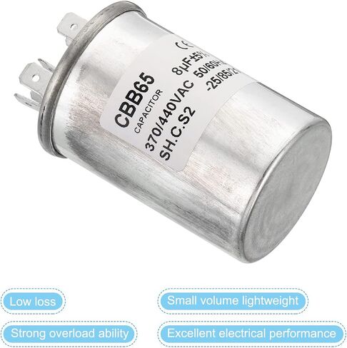 PATIKIL 15uF 15MDF 370/440VAC Fan Start Capacitor,2Pcs CBB65 Circular Run Capacitor for Air Conditioner Cool Heat Pump Condenser Straight in Saudi Arabia
