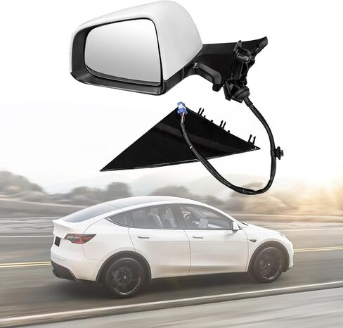 Right Side Mirror With Anti-Glare Compatible with 2020 2021 2022 2023 Tesla Model Y 1594112-00-C, White in Saudi Arabia