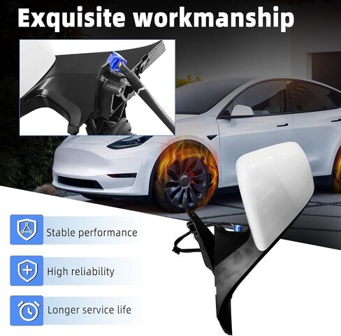 Right Side Mirror With Anti-Glare Compatible with 2020 2021 2022 2023 Tesla Model Y 1594112-00-C, White in Saudi Arabia