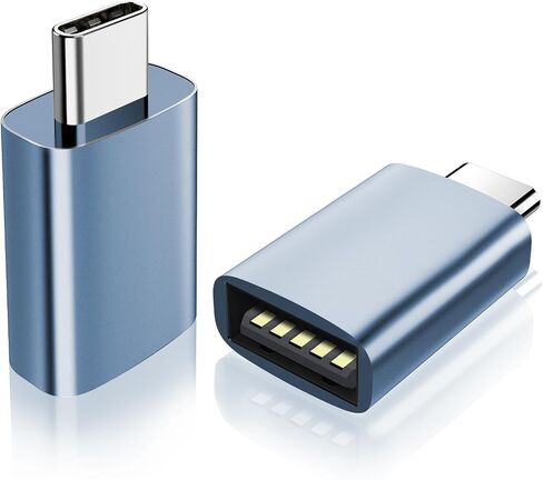 محول TiMOVO USB C إلى USB 2 حزمة، محول USB C ذكر إلى USB A 3.2 بسرعة 10 جيجابت في الثانية مع وظيفة OTG شحن سريع لهاتف iPhone 15 Pro Max/iPad/iMac/MacBook Pro، Thunderbolt 4/3، رمادي فلكي in Kuwait