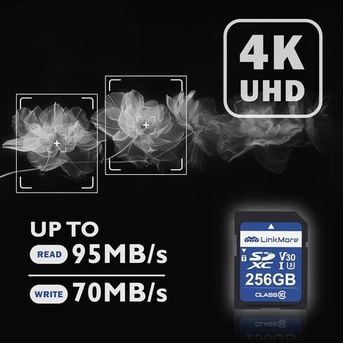 LinkMore SD Card 64GB Compatible with Camera, PC, UHS-I, U3, V30, Class 10, Read Speed Up to 100 MB/s, Write Speed Up to 50MB/s in Saudi Arabia