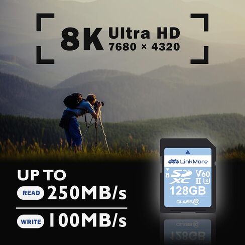 LinkMore SD Card 64GB Compatible with Camera, PC, UHS-I, U3, V30, Class 10, Read Speed Up to 100 MB/s, Write Speed Up to 50MB/s in Saudi Arabia