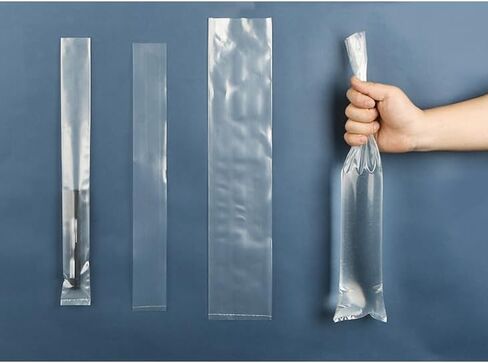 50 Pieces Long Plastic Poly Bags Long Plastic Sleeves Flat Open Bags Sleeves Long Plastic Bags Long Narrow Plastic Sleeves for Long Narrow Items Storage, 1.2 x 20 Inches in Saudi Arabia