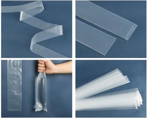 50 Pieces Long Plastic Poly Bags Long Plastic Sleeves Flat Open Bags Sleeves Long Plastic Bags Long Narrow Plastic Sleeves for Long Narrow Items Storage, 1.2 x 20 Inches in Saudi Arabia