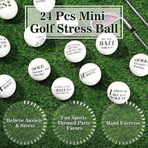 HyDren 24 Pcs Mini Golf Stress Ball Bulk 2.36 Inch Funny Golf Party Favors Foam Golf Balls Stress Relief Sports Ball for Adult Practice Office Stress Relief in Saudi Arabia