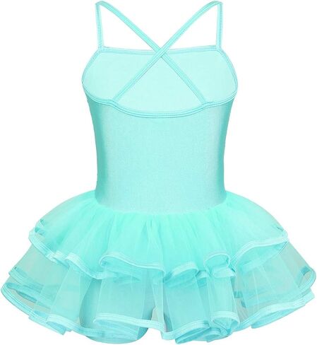 YiZYiF Kids Girl's Sequined Camisole Ballet Dress Chiffon Dance Leotard in Saudi Arabia