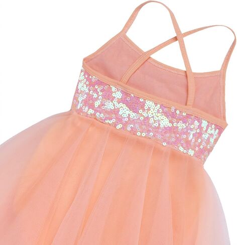 YiZYiF Kids Girl's Sequined Camisole Ballet Dress Chiffon Dance Leotard in Saudi Arabia