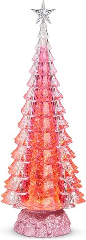Raz Imports Lighted Pink Christmas Tree with Swirling Glitter, 15-inch Height, Holiday Season Decoration in Saudi Arabia