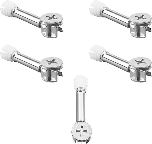 MroMax 3-in-1 Metal Furniture Connecting Kit 15mm OD Cam Fitting, 6x41mm Dowel Screws, 11mm OD Pre-Inserted Nut for Wardrobe Cabinet Drawer Dresser 5Sets in Saudi Arabia