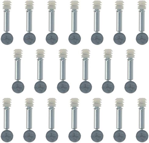 MroMax 3-in-1 Metal Furniture Connecting Kit 15mm OD Cam Fitting, 6x41mm Dowel Screws, 11mm OD Pre-Inserted Nut for Wardrobe Cabinet Drawer Dresser 5Sets in Saudi Arabia