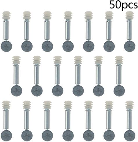 MroMax 3-in-1 Metal Furniture Connecting Kit 15mm OD Cam Fitting, 6x41mm Dowel Screws, 11mm OD Pre-Inserted Nut for Wardrobe Cabinet Drawer Dresser 5Sets in Saudi Arabia