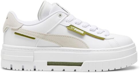 حذاء نسائي من Puma Mayze Crashed مقاس 8.5، اللون: Puma White/Vapor Gray-White in Kuwait