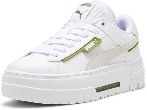 حذاء نسائي من Puma Mayze Crashed مقاس 8.5، اللون: Puma White/Vapor Gray-White in Kuwait