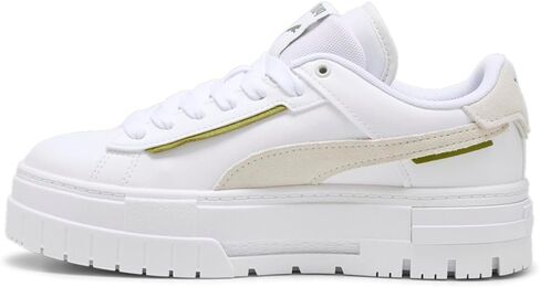 حذاء نسائي من Puma Mayze Crashed مقاس 8.5، اللون: Puma White/Vapor Gray-White in Kuwait