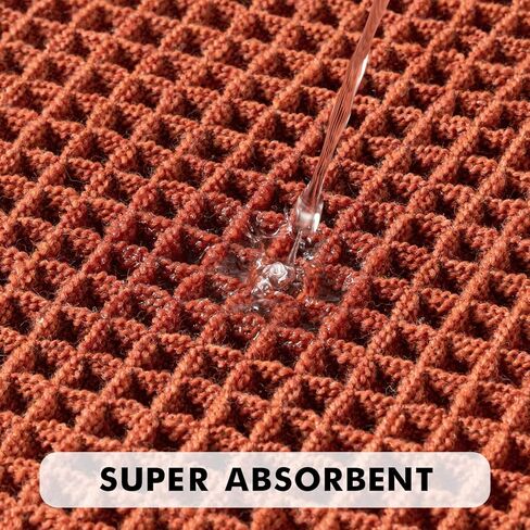 مجموعة MIULEE الخريفية البرتقالية مكونة من 2 سجاد حمام وافل، سجاد حمام فائق الامتصاص وغير قابل للانزلاق، سجادات حمام قابلة للغسل في الغسالة مع شرابات، سجادات دش مدعومة بالمطاط فائقة النعومة لأرضية الحمام، حوض استحمام، 17 × 24 بوصة in Kuwait