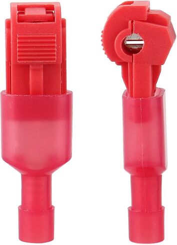 Baomain T-Tap Wire Connectors, Quick Splice Wire Terminals with 1/4" Nylon Fully Male Spade Connectors Kit AWG 12-10 Gauge Yellow 100 PCS/50 Pairs (Yellow) in Saudi Arabia