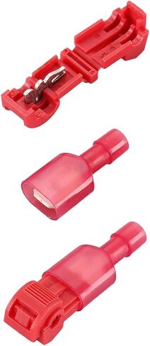 Baomain T-Tap Wire Connectors, Quick Splice Wire Terminals with 1/4" Nylon Fully Male Spade Connectors Kit AWG 12-10 Gauge Yellow 100 PCS/50 Pairs (Yellow) in Saudi Arabia