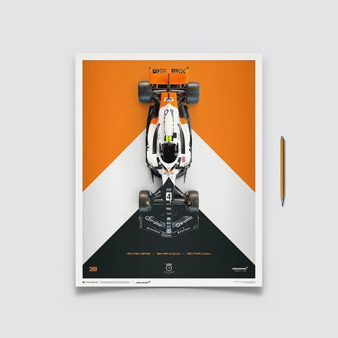 فريق McLaren Formula 1 - Lando Norris - The Triple Crown Livery - الذكرى السنوية الستون - 2023، محدود، 19.75 × 27.5 ديكور للغرفة، تذكارات السباق، الرجال والمراهقين، ملصقات فنية للسيارات، فن حائطي، مطبوعات F1 in Saudi Arabia