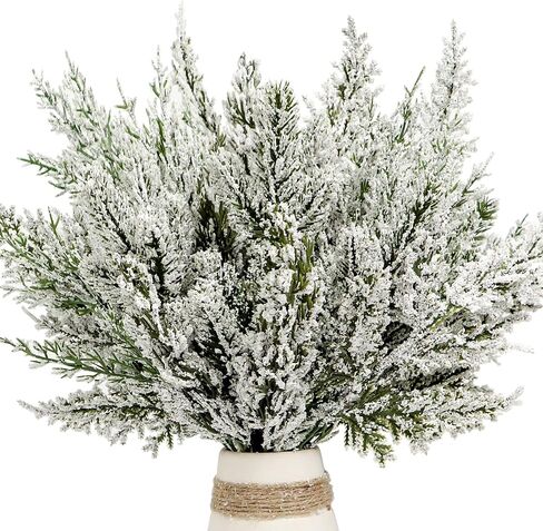 40 Pcs Artificial Pine Branches Assorted Faux Pine Stems Cedar Leaves Needle Sprigs Plastic Fake Christmas Greenery Pine Picks for Xmas Tree Wreaths Garlands DIY Accessories Home Decor (40, Green) in Saudi Arabia