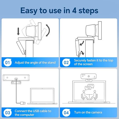 NewlineWork 4K AI Webcam for PC, USB Webcam with Microphone, Presenter Tracking, Gesture Control, Streaming Webcam with Zoom Privacy Cover Adjustable FOV Camera Web Cam for Laptop/Zoom/Skype/Teams in Kuwait