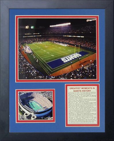 الأساطير لا تموت أبدًا "ملعب نيويورك جاينتس، مجموعة صور بإطار فيلد، 11 × 14 بوصة، (11764U) in Kuwait