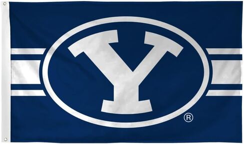 علم جامعة بريغهام يونغ (BYU) بيضاوي على شكل حرف Y بخطوط موحدة - أزرق داكن in Saudi Arabia