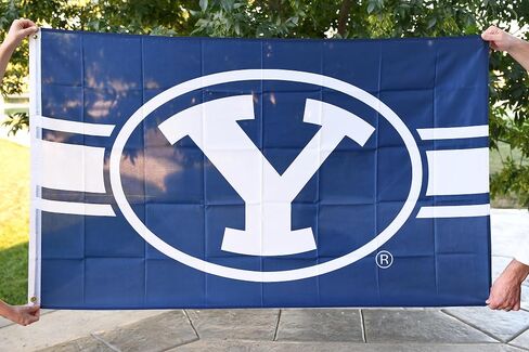علم جامعة بريغهام يونغ (BYU) بيضاوي على شكل حرف Y بخطوط موحدة - أزرق داكن in Saudi Arabia