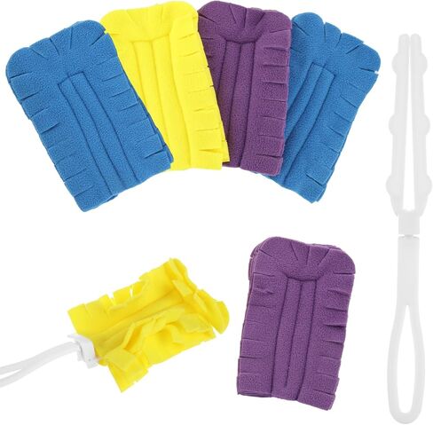 6 Pack 360° Fleece Duster Refills, Reusable Duster Refills Washable Dusters, Heavy Duty Dusters Refills for Cleaning Ceiling Fan Hardwoods Window Kitchen Floor（3 Colors） in Saudi Arabia