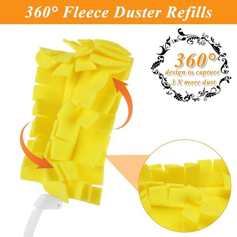 6 Pack 360° Fleece Duster Refills, Reusable Duster Refills Washable Dusters, Heavy Duty Dusters Refills for Cleaning Ceiling Fan Hardwoods Window Kitchen Floor（3 Colors） in Saudi Arabia
