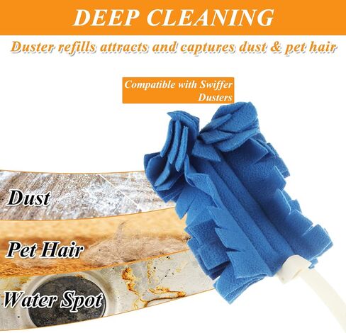 6 Pack 360° Fleece Duster Refills, Reusable Duster Refills Washable Dusters, Heavy Duty Dusters Refills for Cleaning Ceiling Fan Hardwoods Window Kitchen Floor（3 Colors） in Saudi Arabia