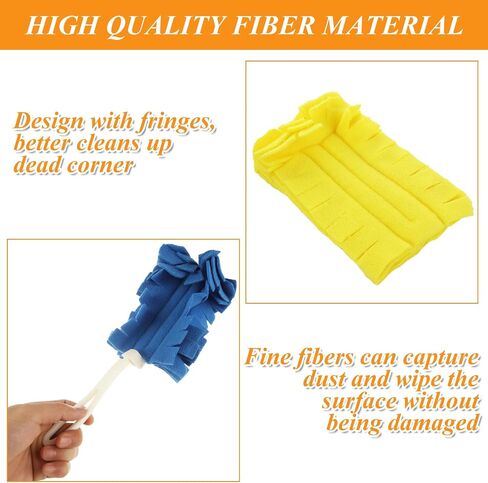 6 Pack 360° Fleece Duster Refills, Reusable Duster Refills Washable Dusters, Heavy Duty Dusters Refills for Cleaning Ceiling Fan Hardwoods Window Kitchen Floor（3 Colors） in Saudi Arabia