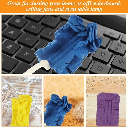 6 Pack 360° Fleece Duster Refills, Reusable Duster Refills Washable Dusters, Heavy Duty Dusters Refills for Cleaning Ceiling Fan Hardwoods Window Kitchen Floor（3 Colors） in Saudi Arabia
