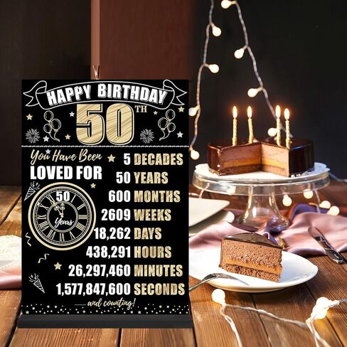 Eiurteao 100th Birthday Decorations Back in 1924 Table Sign for Men Women, Black Gold Happy 100 Bday Two-Sided Wooden Table Poster with Stand Party Supplies, One Hundred Birthday Display Holder Decor in Saudi Arabia