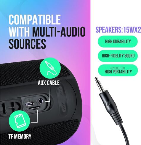 PALL Power Plus, Waterproof Speaker 30W, Excellent for Outdoors | True Wireless Speaker, Compatible with Android and iOs | 8 Hour Playtime | Bluetooth 5.0, Portable - Red in Saudi Arabia