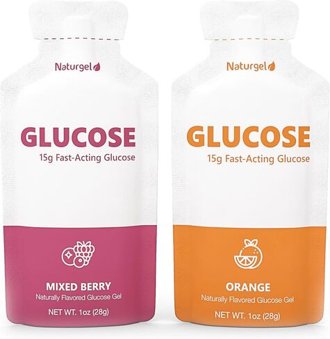 Glucose Liquid Gel, 15 Packets, Variety - 15g Fast-Acting Glucose to Raise Low Blood Sugar in Saudi Arabia