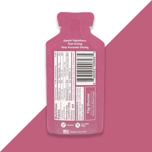Glucose Liquid Gel, 15 Packets, Variety - 15g Fast-Acting Glucose to Raise Low Blood Sugar in Saudi Arabia