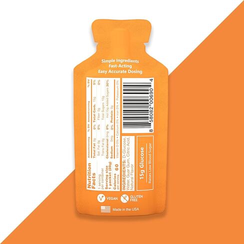 Glucose Liquid Gel, 15 Packets, Variety - 15g Fast-Acting Glucose to Raise Low Blood Sugar in Saudi Arabia