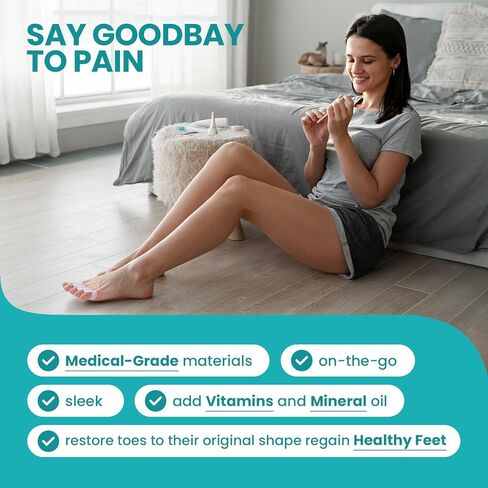 فواصل أصابع القدم وفواصل أصابع القدم - عبوة من 8 مصحح للورم لتصحيح محاذاة أصابع القدم - فواصل أصابع القدم للنساء والرجال - فواصل أصابع القدم للهدايا مع الجل (أبيض) - للنساء بعمر 11+، والرجال بعمر 10+ - L in Kuwait