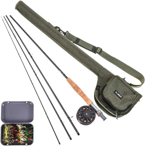 Lixada Fly Fishing Rod Case,Portable Fishing Tackle Bag,Canvas Fishing Pole Storage Bag Fly Rods Reels Durable Carry Case in Saudi Arabia